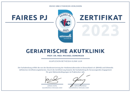 PJ Zertifikat Ethimedis